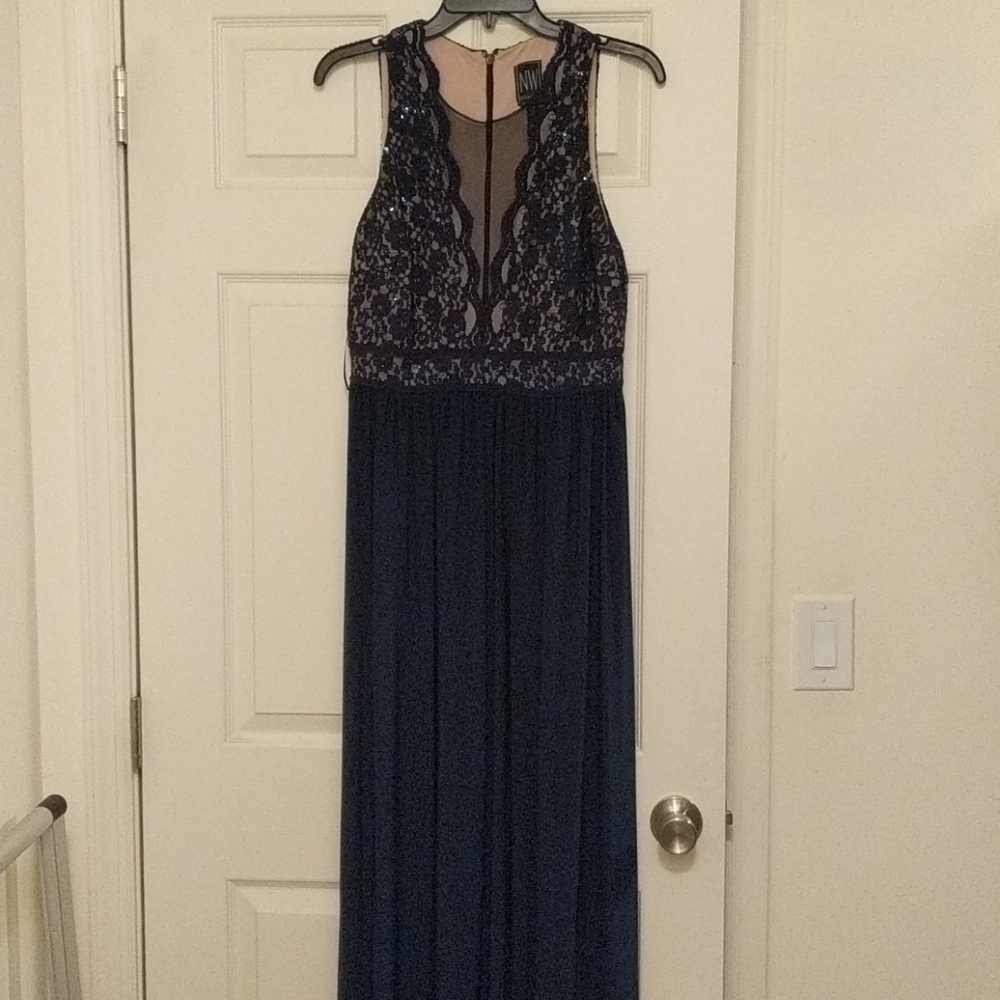 Floor length navy gown, Size 10